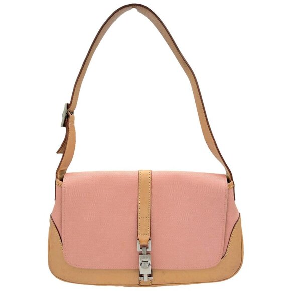 Gucci Handbags - Vintage Gucci by Tom Ford pink canvas Jackie flap shoulder bag